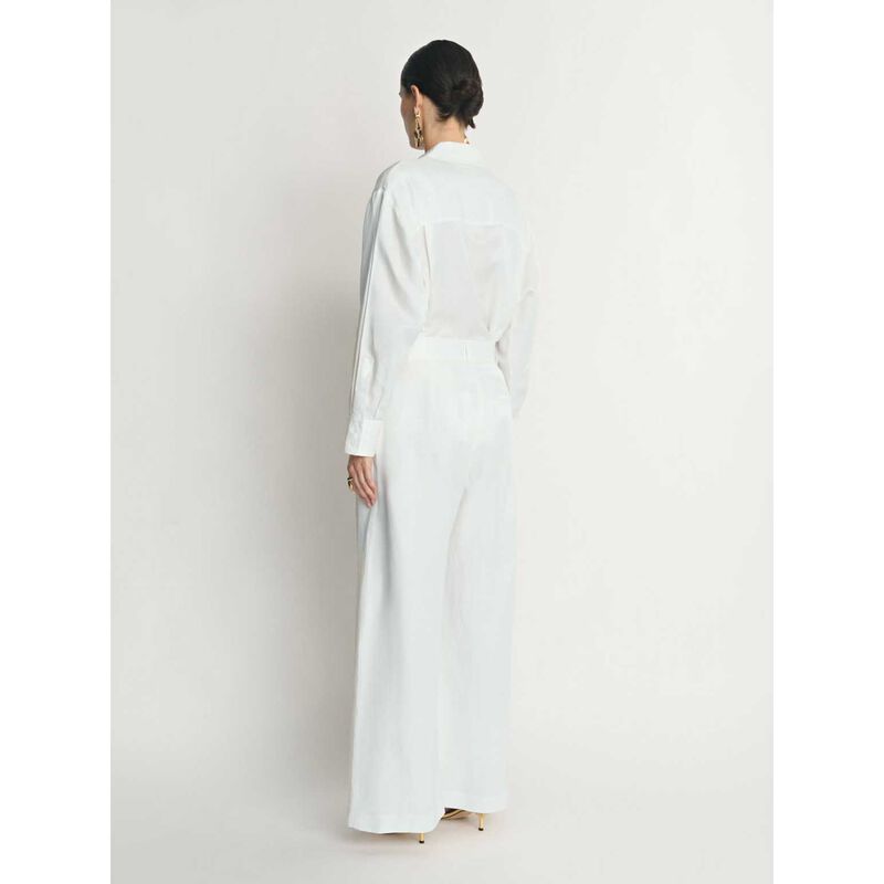 Veronika Maine Drapey Viscose Linen Wide Leg Pant image number 1
